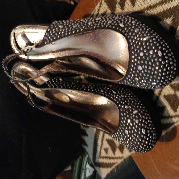 Black bling high heels - Picture 6 of 8